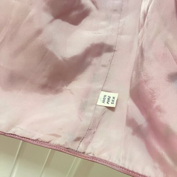 Vintage Jean Clément 100% Silk Quilted Floral Vest Purple - Picture 5 of 9